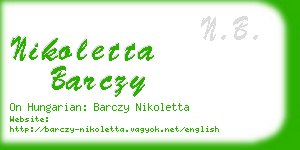 nikoletta barczy business card
